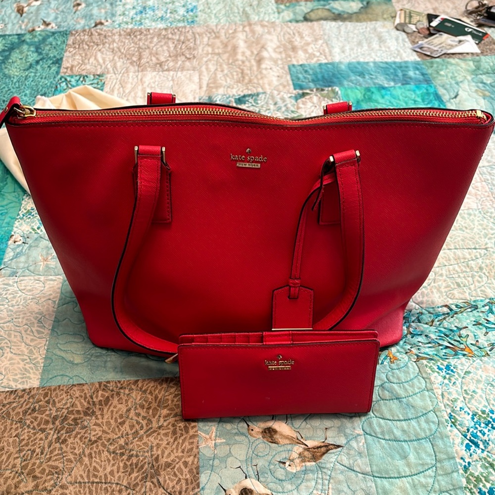 Kate spade tote and wallet